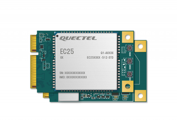 EC25 Mini PCIe-低功耗、高性價比的LTE Cat 4無線通信模組